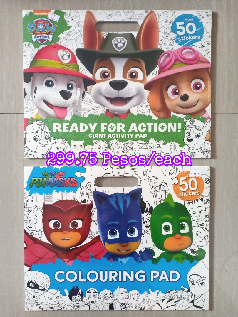 Jumbo Activity-Coloring Books Paw Patrol and PJMasks, Hobbies & Toys