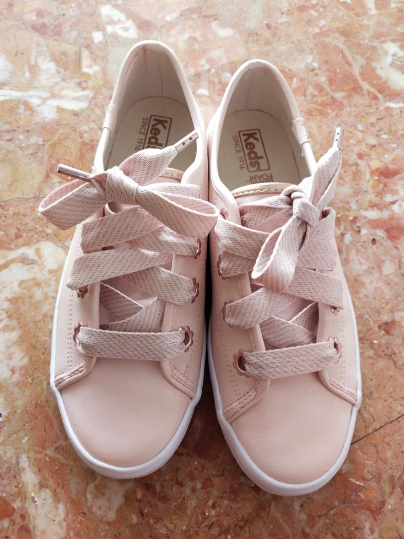 Pink leather keds on sale