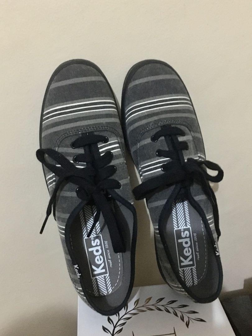 Keds Rugby stripe black sneakers (Category: Sneakers) located in Mandaluyong City. Submitted by jenv2018 (Listing ID 1107880494, Image 1). Description: Keds sneakers size 7 1/2 women. Never been used. RFS decluttering.