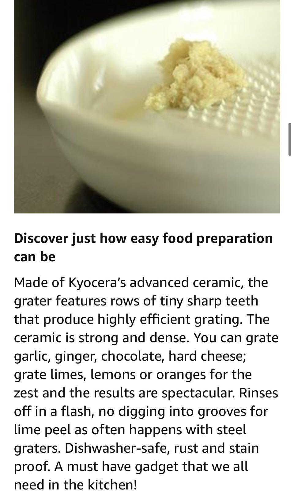 Get KYOCERA Japan Advanced Ceramic 3-1/2-inch Ceramic Grater (CY-10)  Delivered