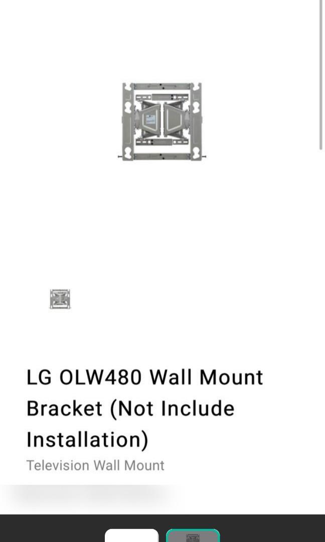 LG OLW480 wall mount 掛牆架, 家庭電器, 電視 & 其他娛樂, 電視 - Carousell