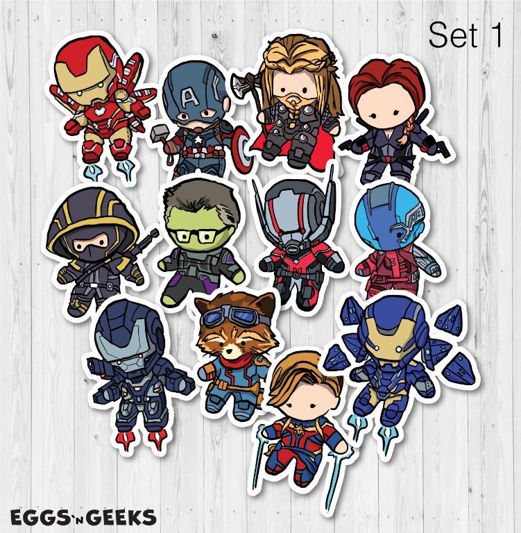 Marvel The Avengers Stickers Thanos Loki Thor Iron man - Marvel Stickers