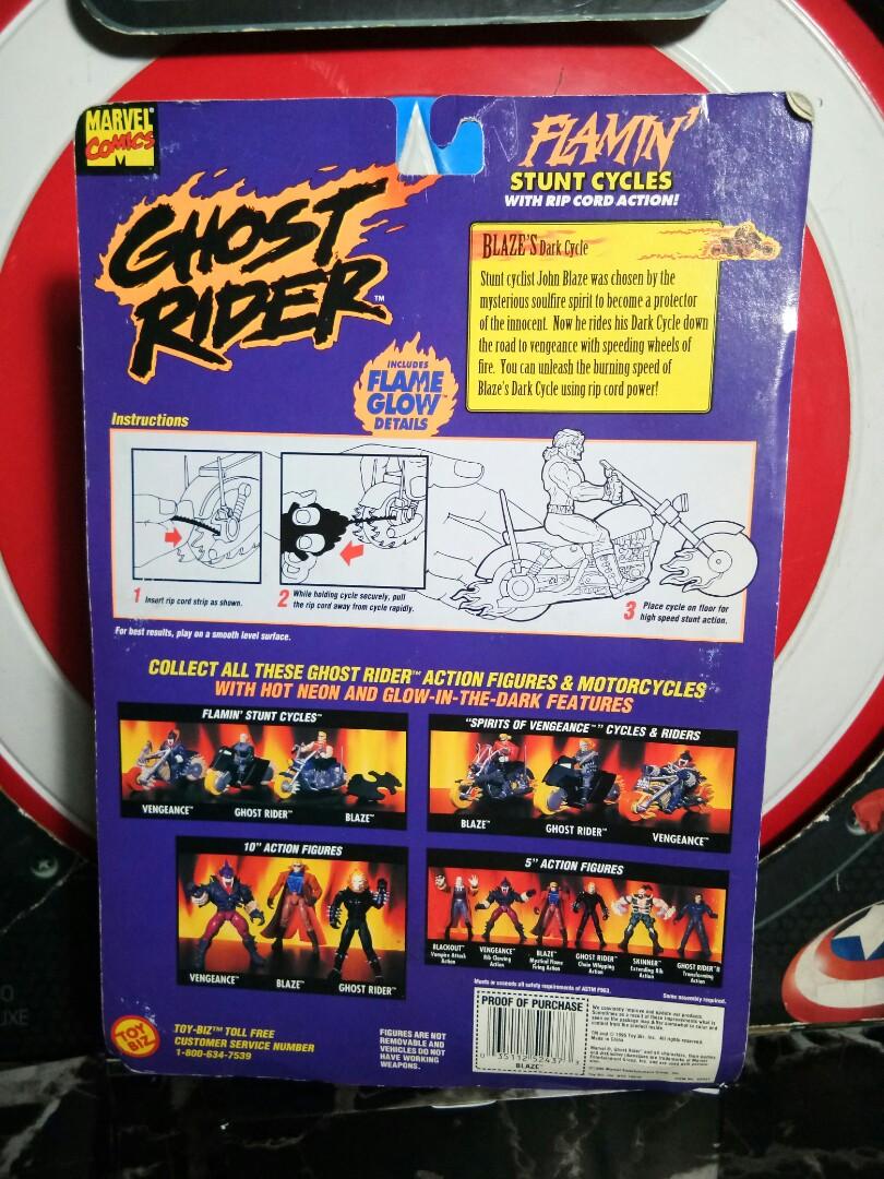 Marvel Ghost Rider Blaze's Dark Cycle 1995 Toybiz Toy Biz, Hobbies  Toys,  Toys  Games on Carousell