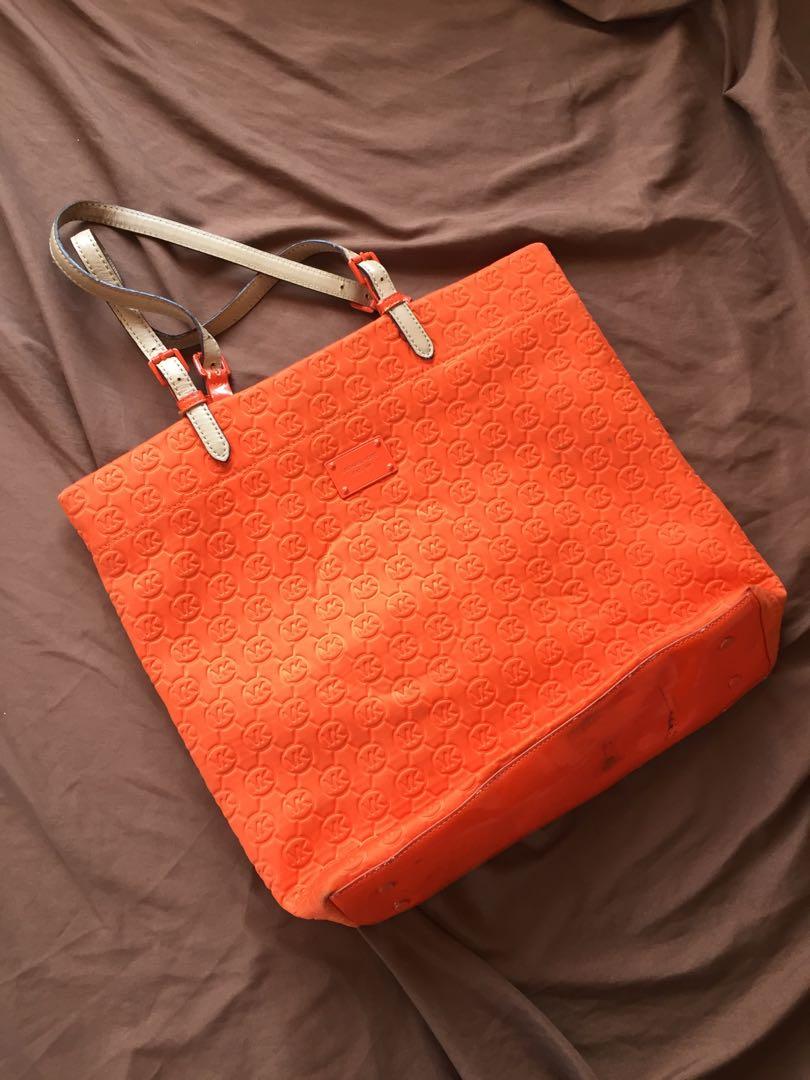 michael kors orange tote bag