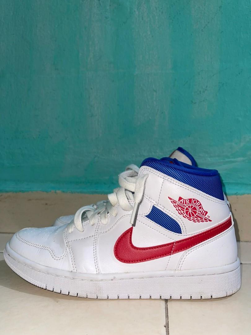 Red and white blue jordans hot sale