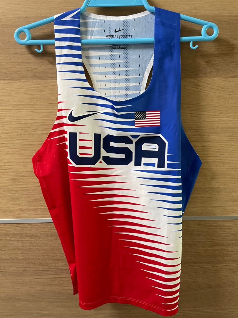 Nike Men's DryFIT ADV Team USA Aeroswift Singlet, 男裝, 運動服裝 ...