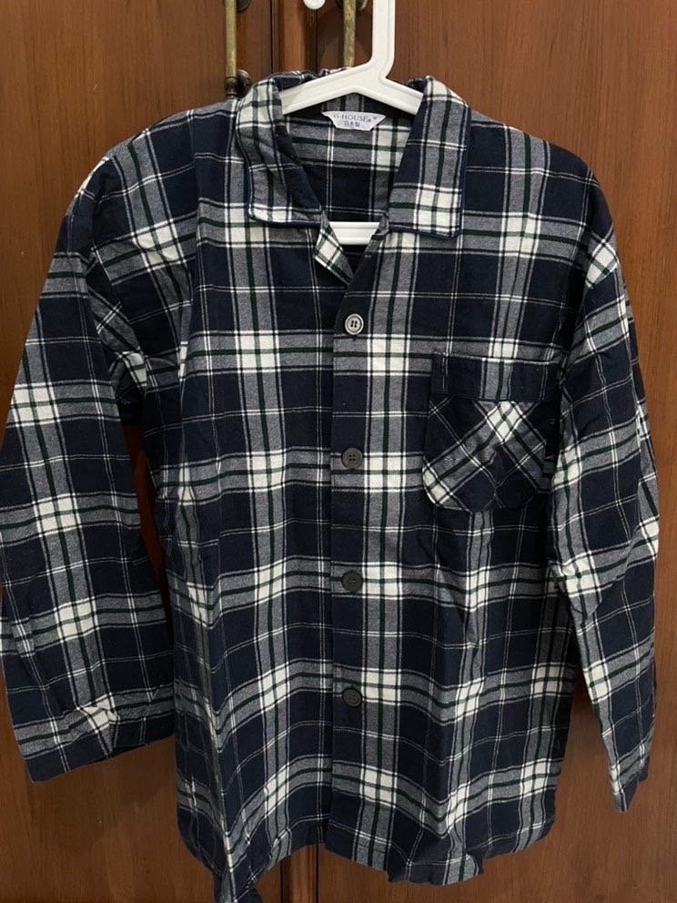 Oversized Flannel Shirt, Fesyen Wanita 
