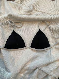 PINK black and white bikini top