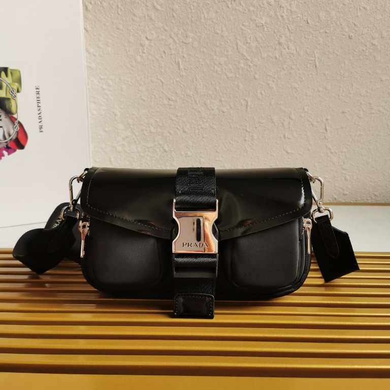 Prada, Bags, Prada Pocket Nylon And Brushed Leather Bag