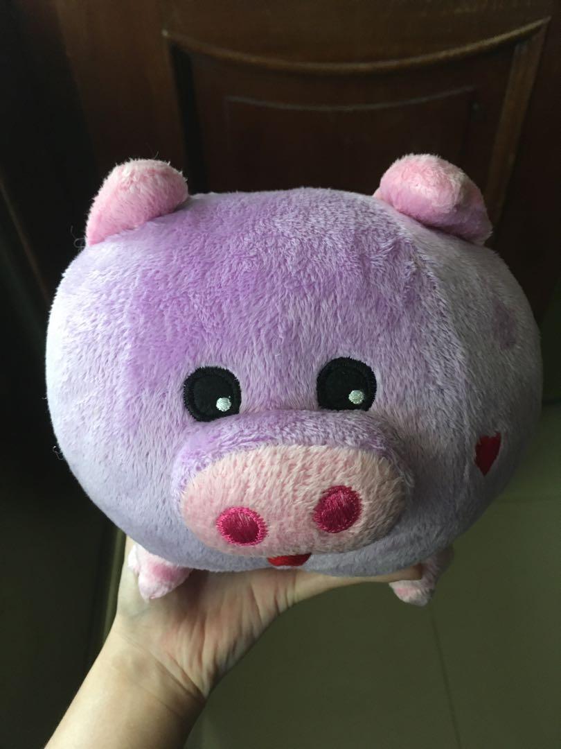 Purple Pig Stuffed Toy Blue Magic Hobbies Toys Toys Games