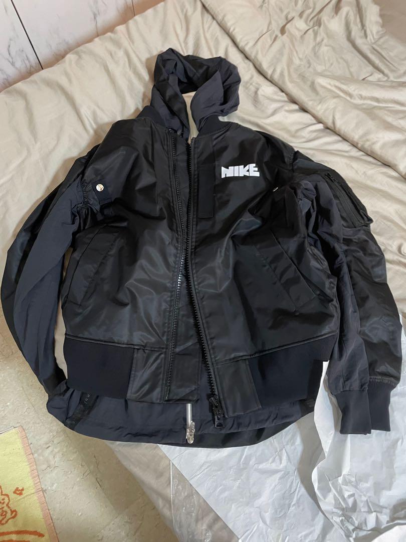 nike x sacai layered bomber jacket