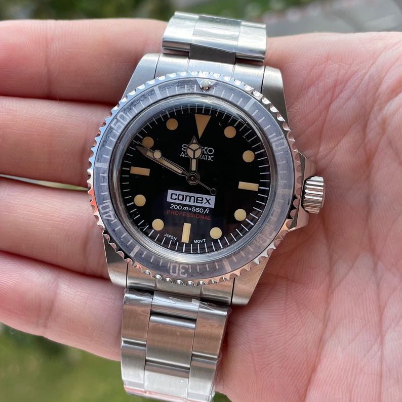 Seiko Mod - Vintage COMEX Diver Ghost Bezel, Luxury, Watches on Carousell