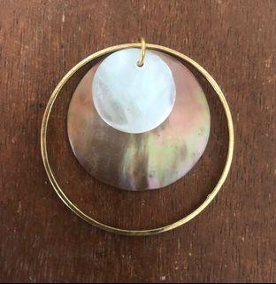 Shell Pendant with Brass hoop