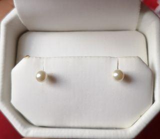 Steal! New 14k WG Pearl Earrings