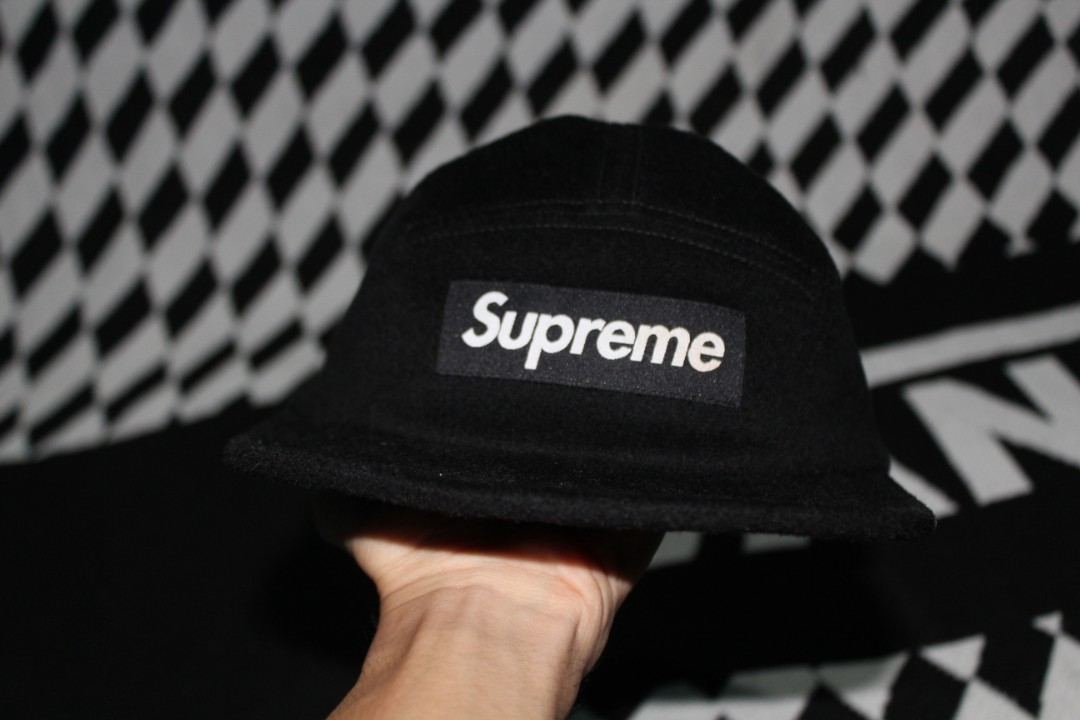 Supreme wool outlet camp cap black