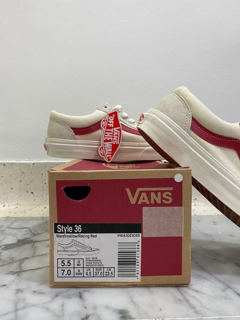 Vans Marshmallow Racing Red G Dragon Style 36 Women s Fashion