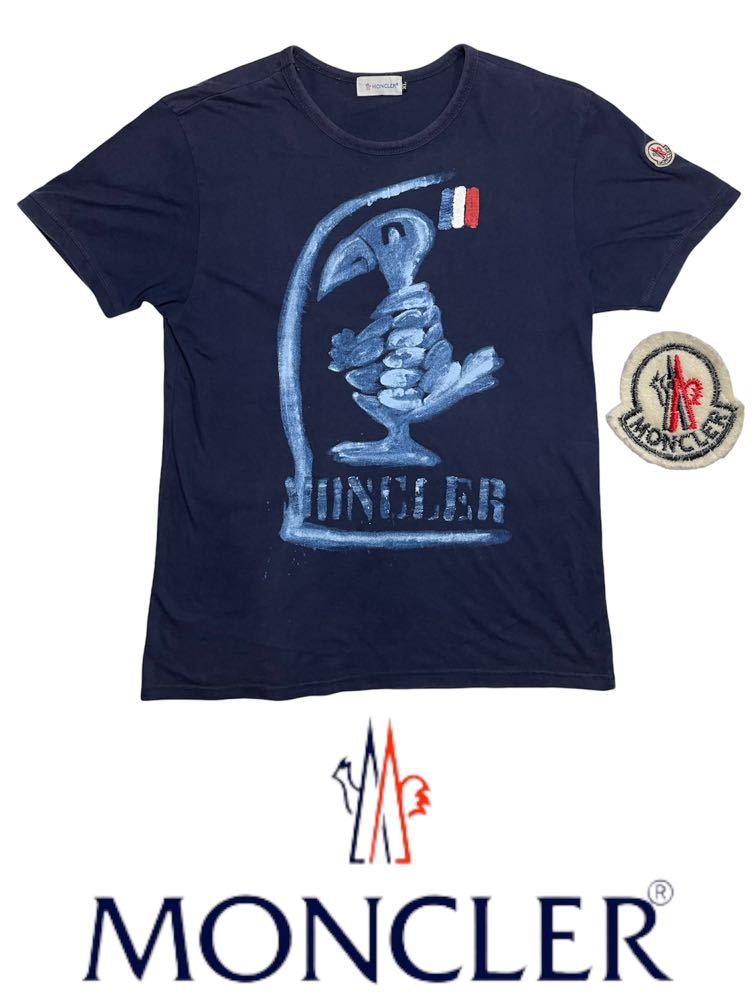 Vintage Moncler Shirt Big Logo Print embroidery patches