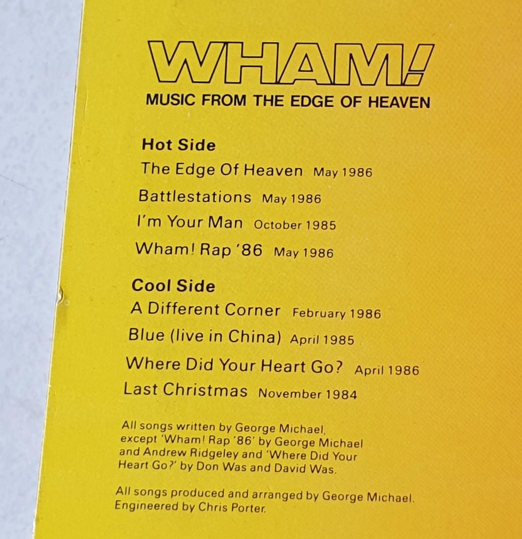 Wham ! ~ Music From The Edge Of Heaven ( Japan Press ) LP, Hobbies