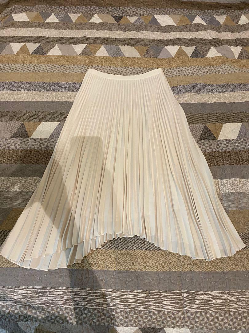 Witchery gold pleated skirt cheap