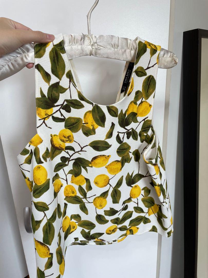 Zara Lemon Swing Top, Women's Fashion, Tops, Sleeveless on Carousell