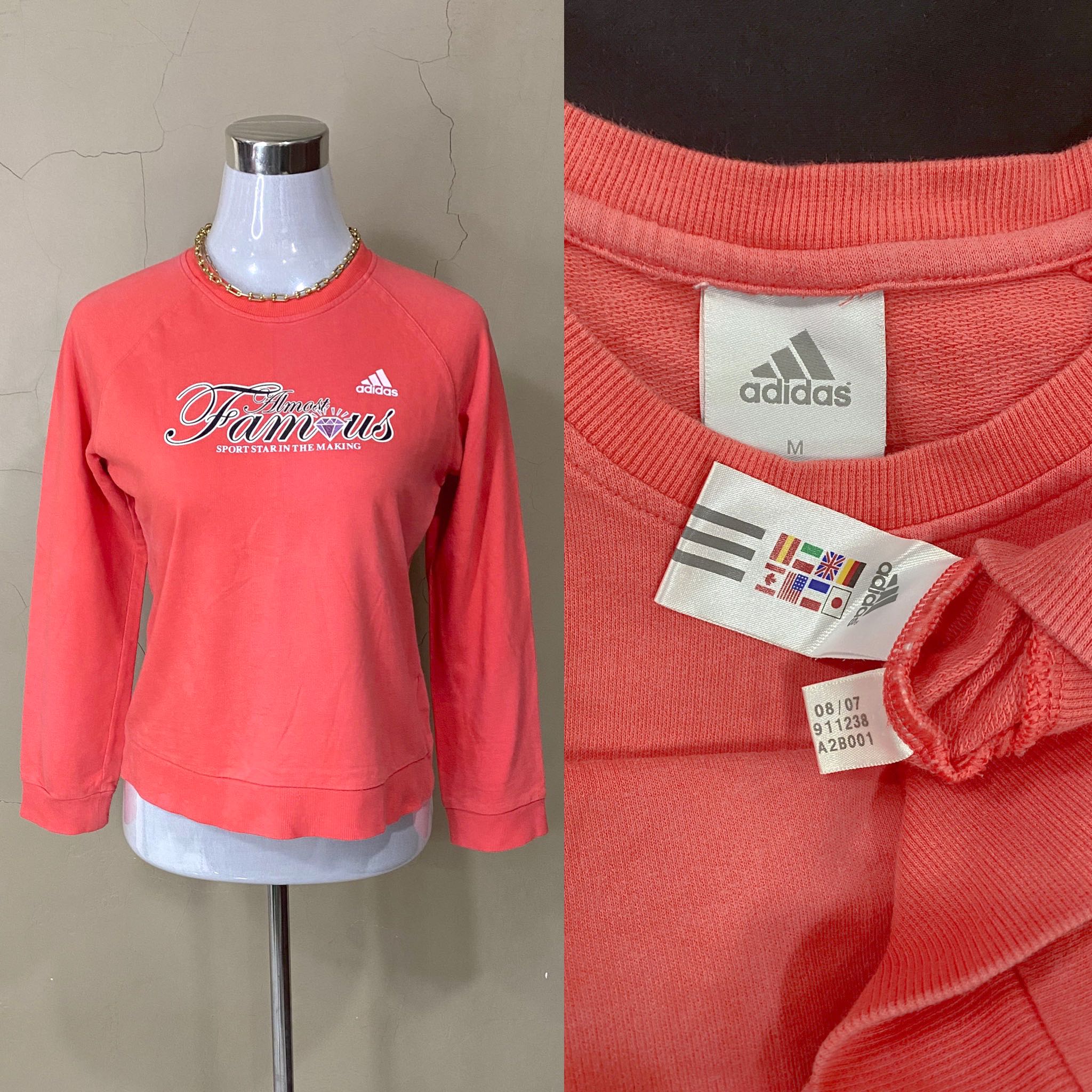 adidas peach sweater