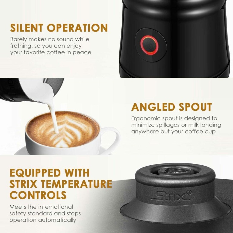 Aicok Milk Frother MMF808V2, Double Wall Electric Milk Steamer with