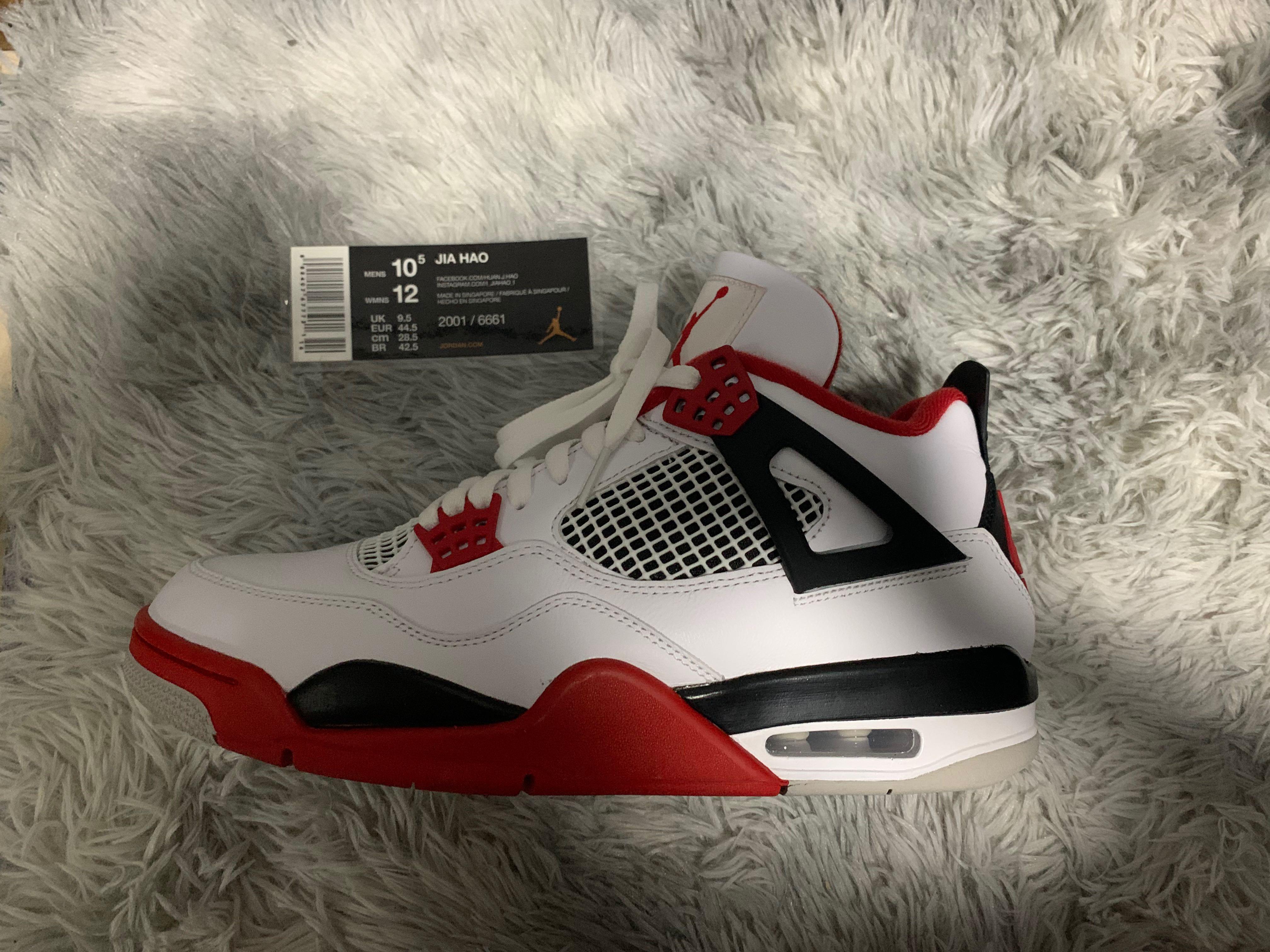 fire red 4s 9.5