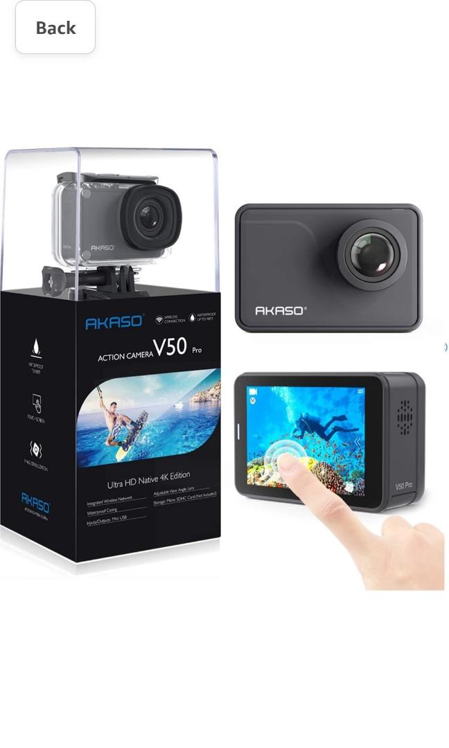 AKASO V50 Pro Native 4K30fps 20MP WiFi Action Camera with EIS Touch Screen  100 feet Waterproof Camera Web Camera Support External Mic Remote Control
