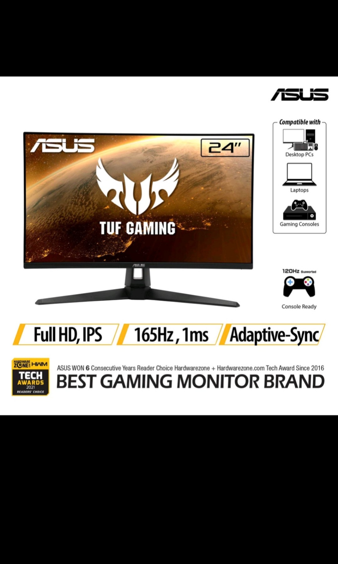 ASUS TUF Gaming Monitor VG249Q1A (VG1A series), TV & Home Appliances