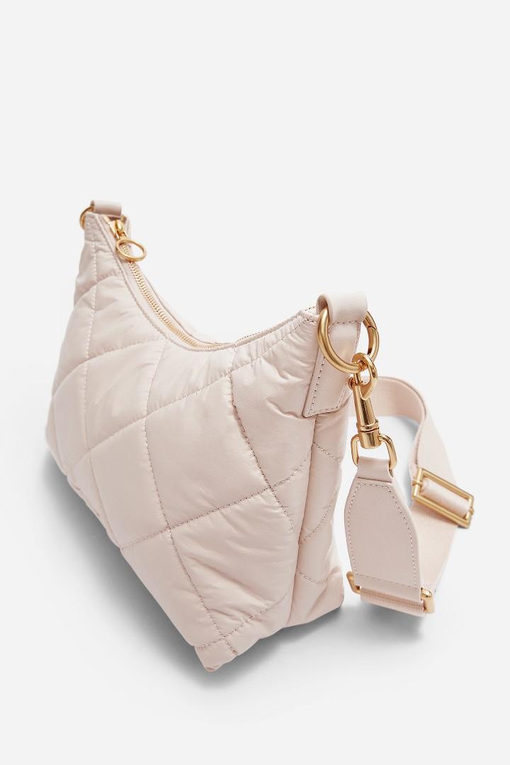 Authentic Charles And Keith Puffy Quilted Chain Handle Bag In Light Pink Womens Fashion Bags 