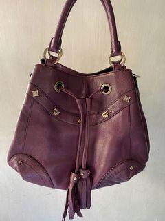 Authentic MCM Purple Studded Drawstring Two-Way Bag