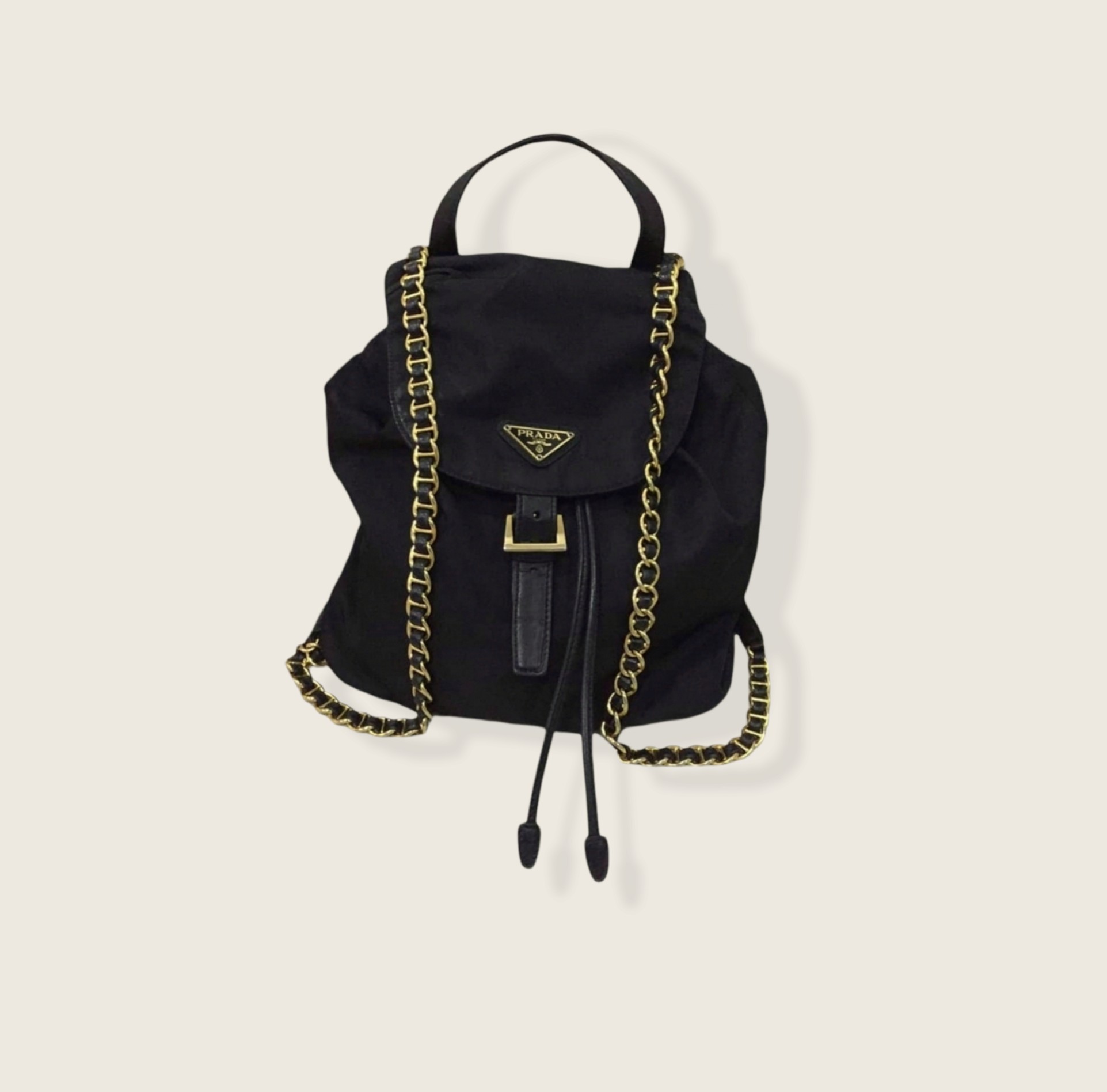 Prada chain discount backpack