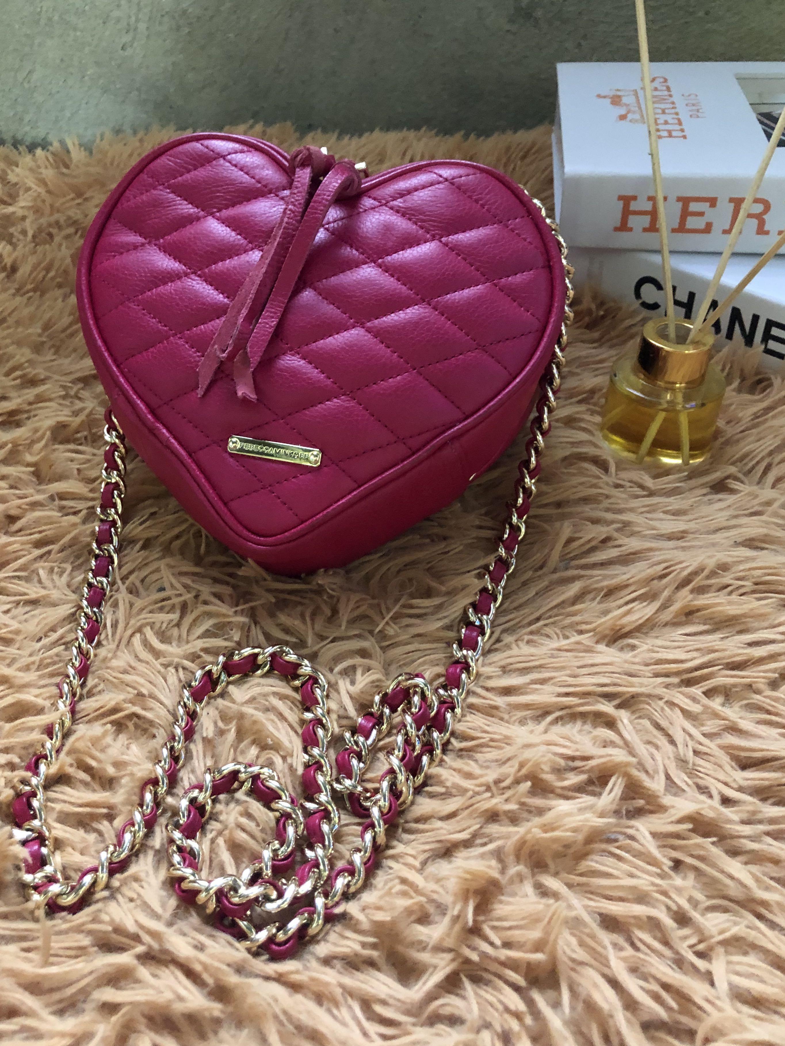 Rebecca Minkoff Heart Quilted Leather Shoulder Bag in Pink