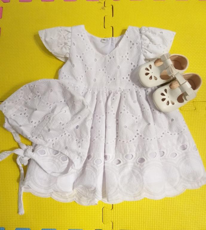 Baby white eyelet dress clearance
