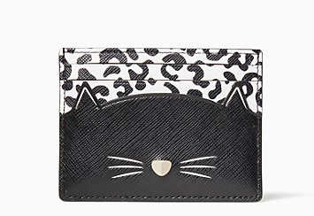NEW ARRIVAL BEG00127 : Kate Spade Meow Cat Small Slim Cardholder - Black  Multi, Women's Fashion, Bags & Wallets, Wallets & Card Holders on Carousell