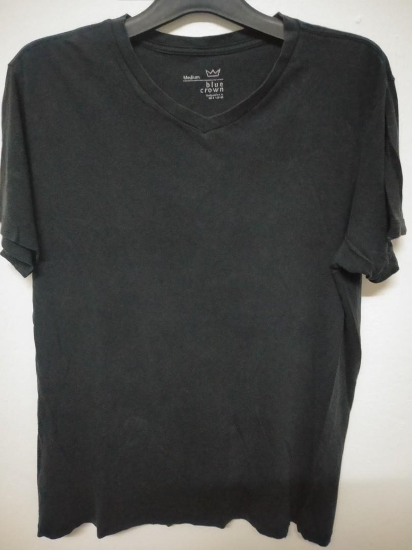 Blue Crown V Neck Shirt L Men S Fashion Clothes Tops On Carousell