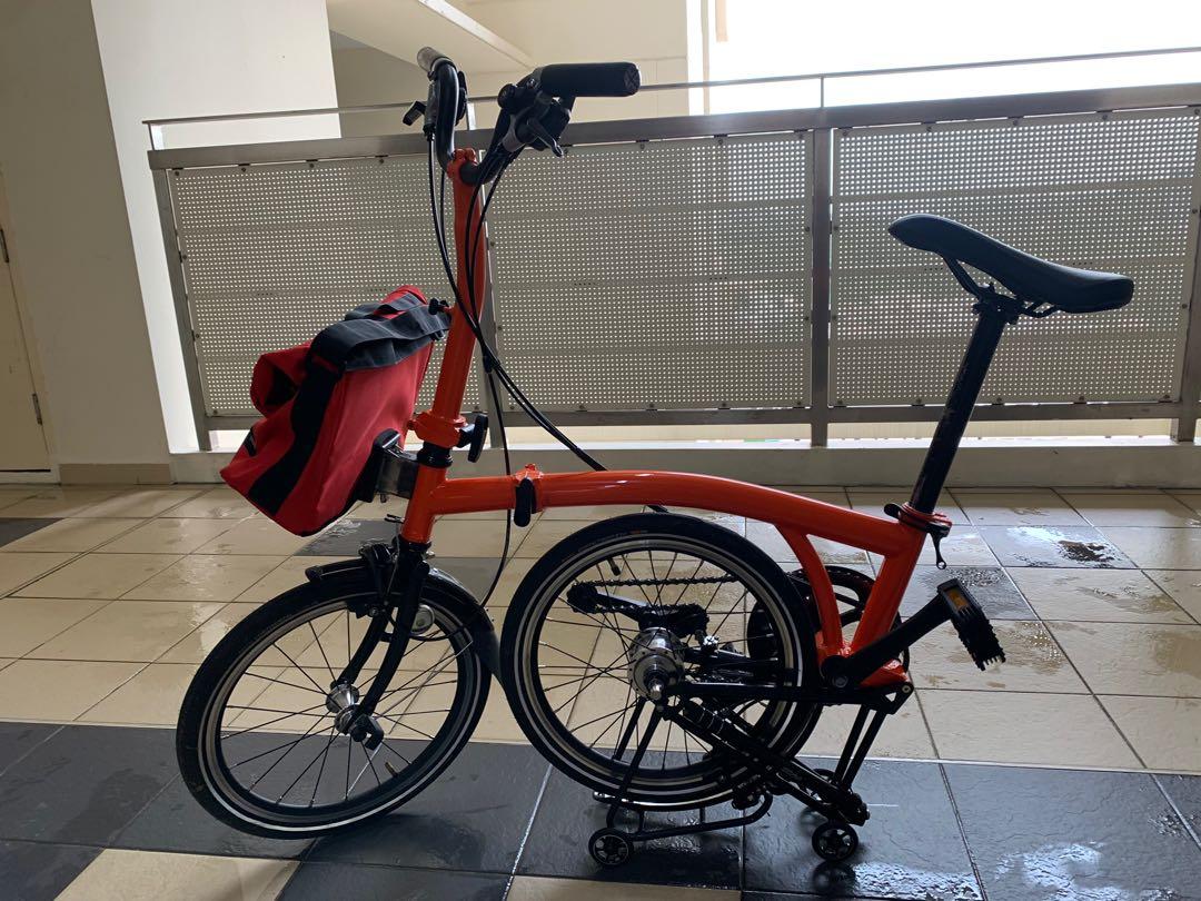 Bright Orange Colour Edition Pikes folding bike for Sale with upgraded Parts Sports Equipment Bicycles Parts Bicycles on Carousell