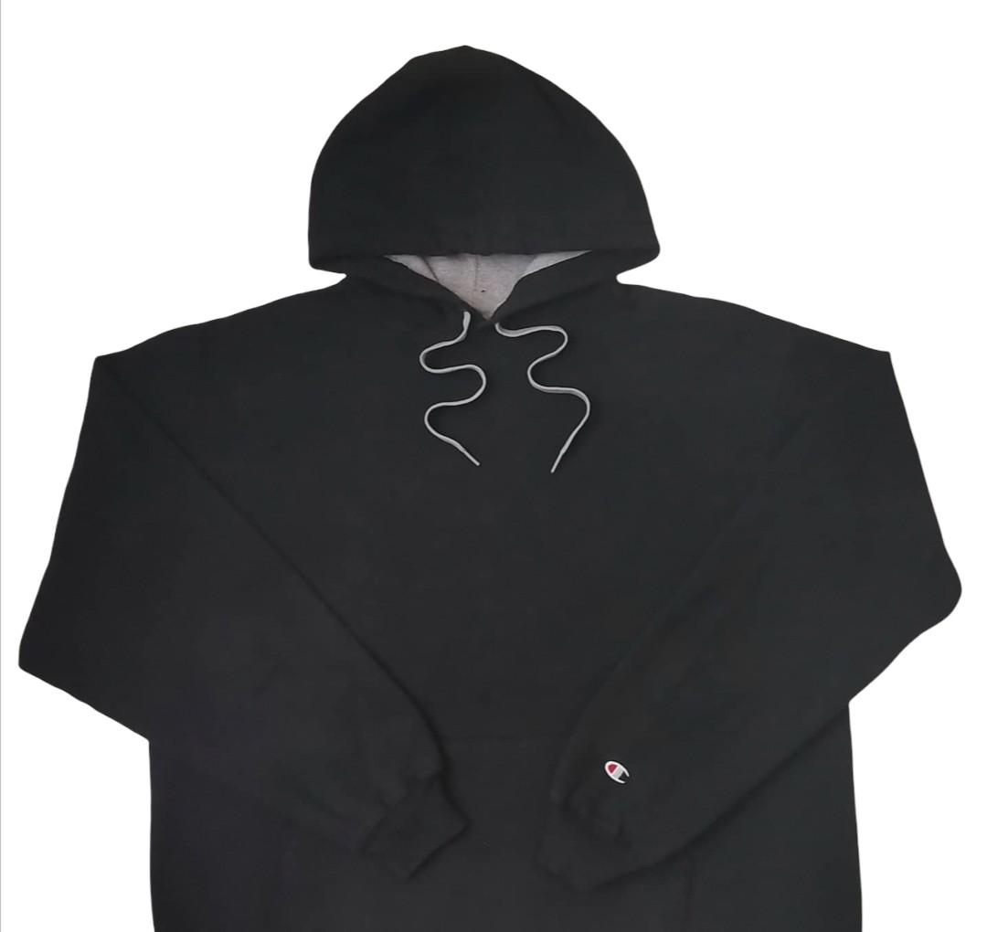 Plain black online champion hoodie