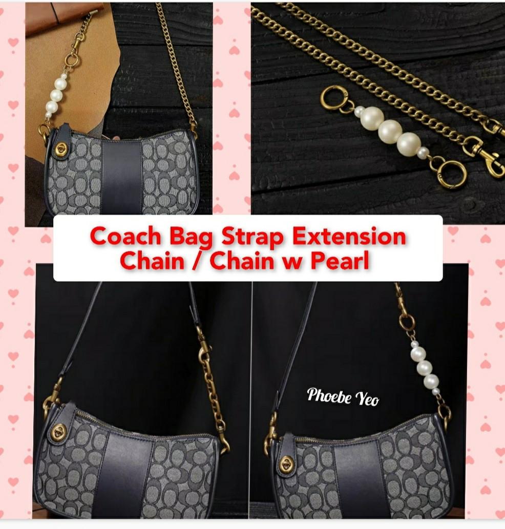 Coach Bag Strap Extension Chain / Chain w Pearl