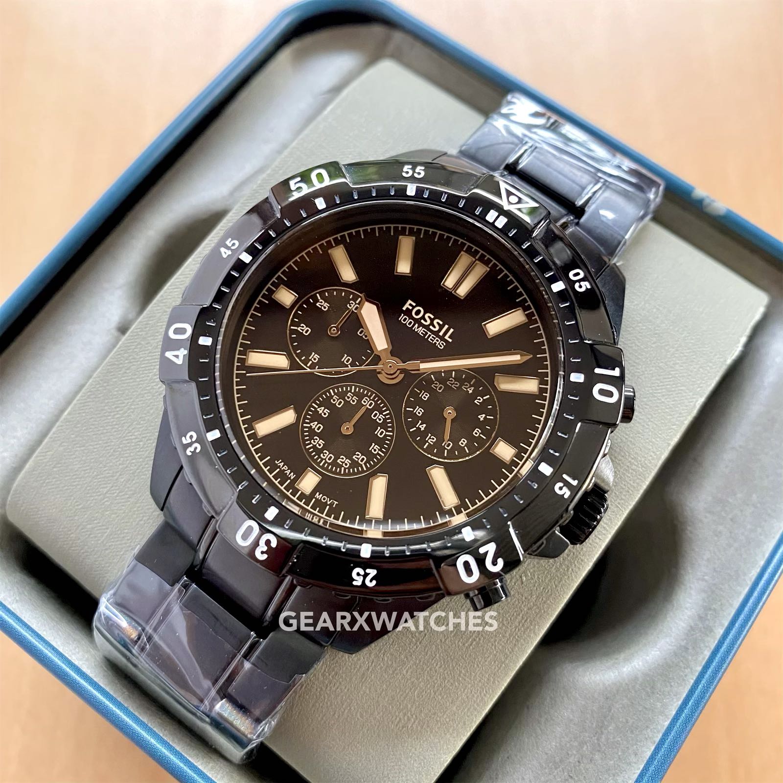 Fossil Garrett Black Dial Stainless Steel Men s Watch Men s