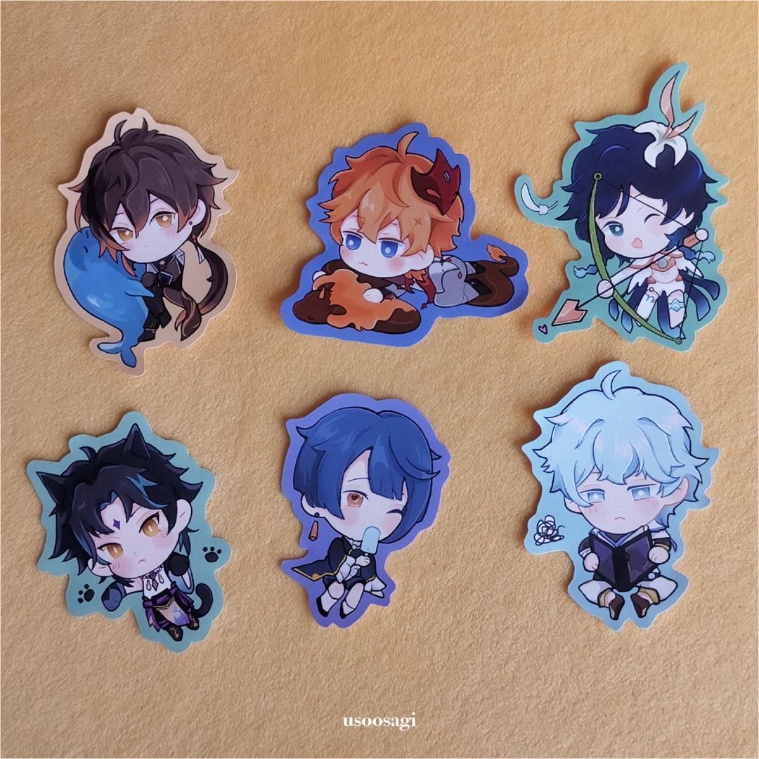 Genshin Impact Valentine Stickers Zhongli Childe Xiao Venti Chongyun