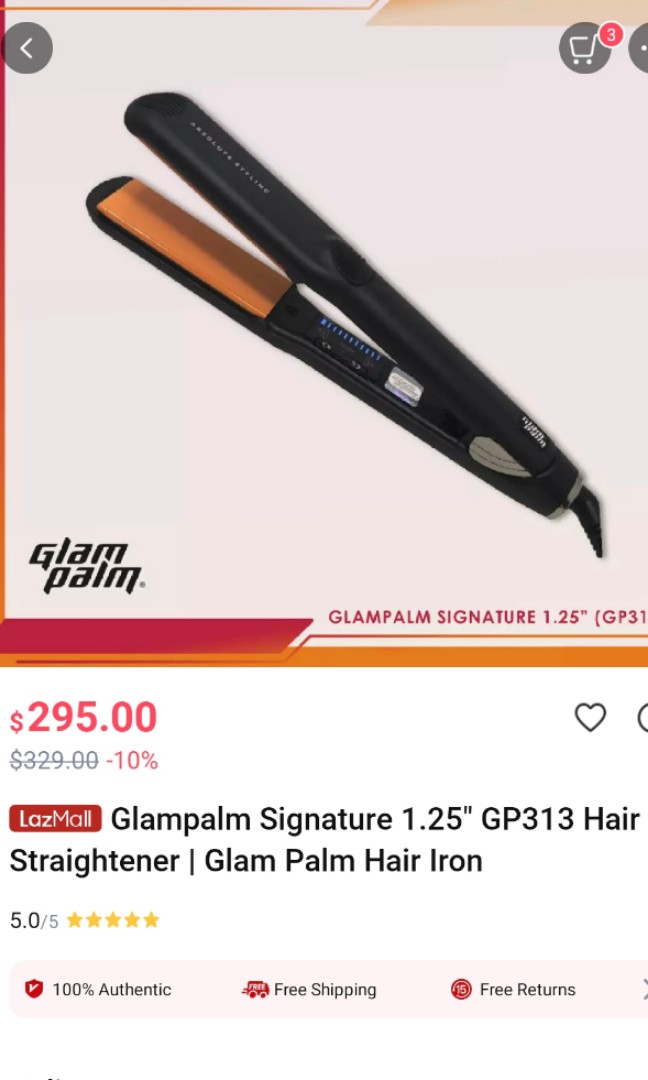 Palm straightener clearance