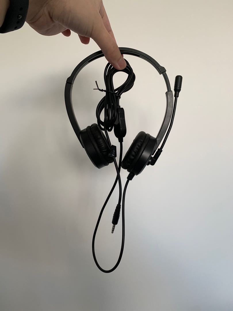 hp dhe 8009 wired headset with mic computers tech office business technology on carousell hp dhe 8009 wired headset with mic computers tech office business technology on carousell