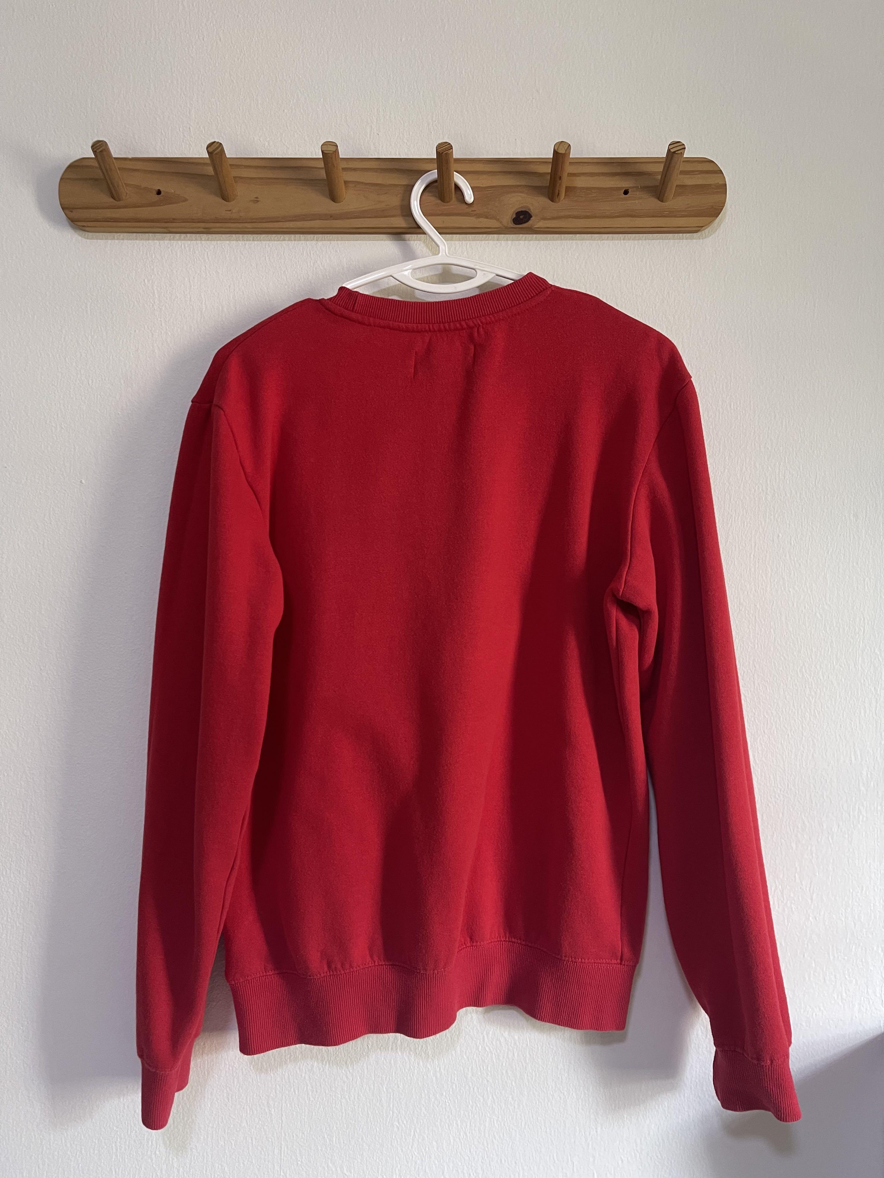 Red shop pullover sweatshirt
