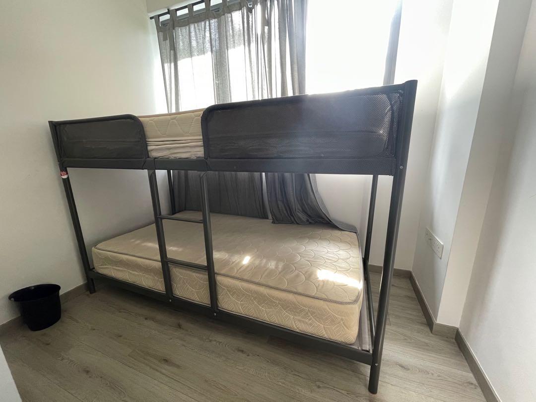 Ikea Bunk bed worth 189 with 2 matresses, Furniture & Home Living