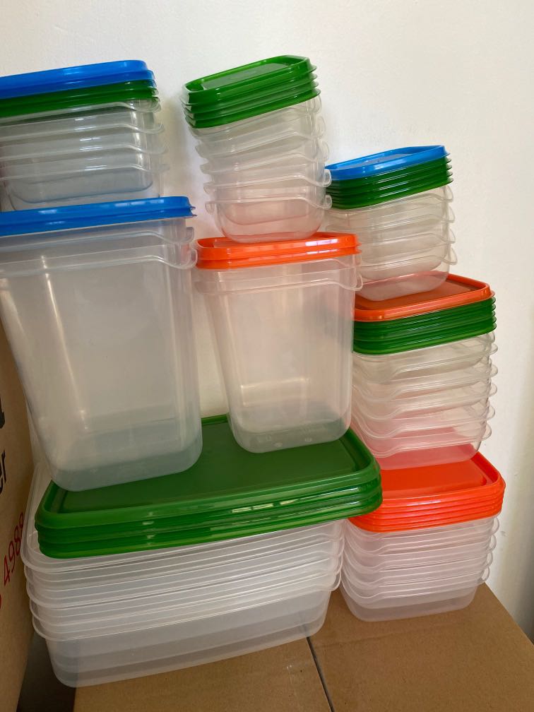 IKEA plastic containers with lids, Furniture & Home Living, Home