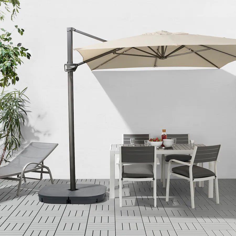 SAMSÖ Parasol, inclinable, beige, 200 cm - IKEA