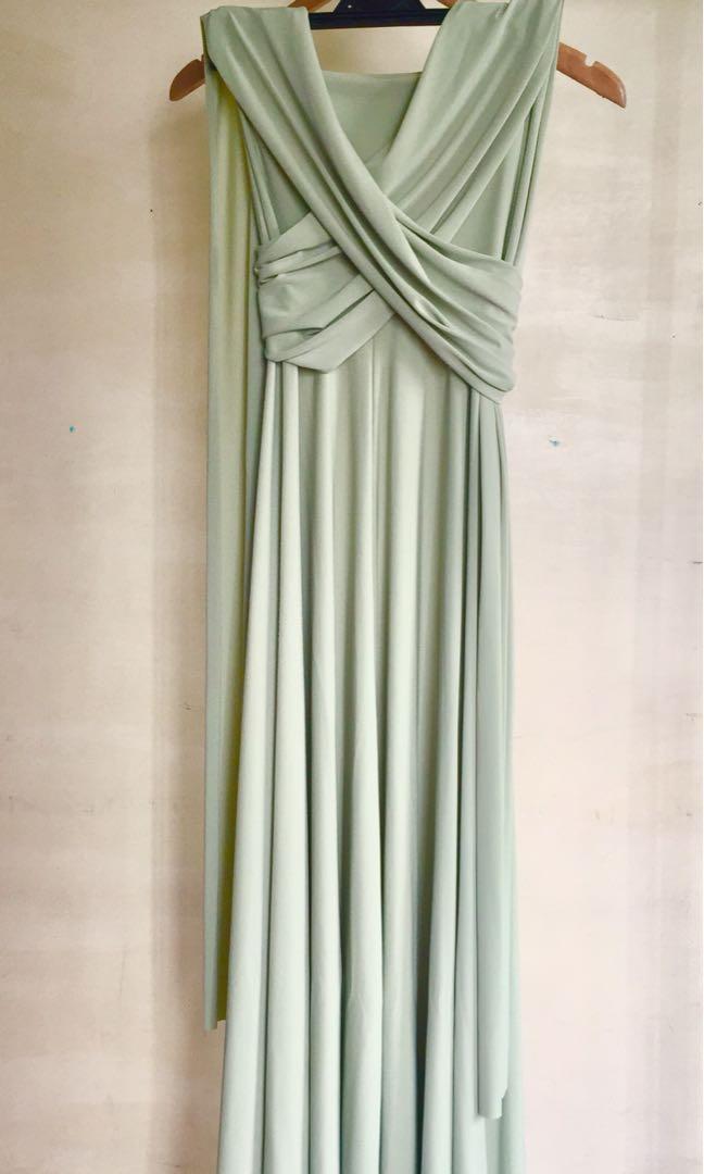 Infinity Dress Sage Light Green, Women's Fashion, Dresses & Sets, Evening  dresses & gowns on Carousell