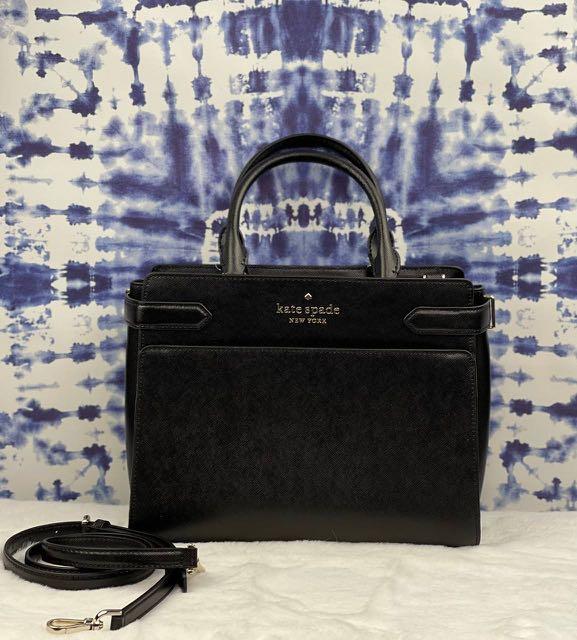 kate spade staci medium satchel black