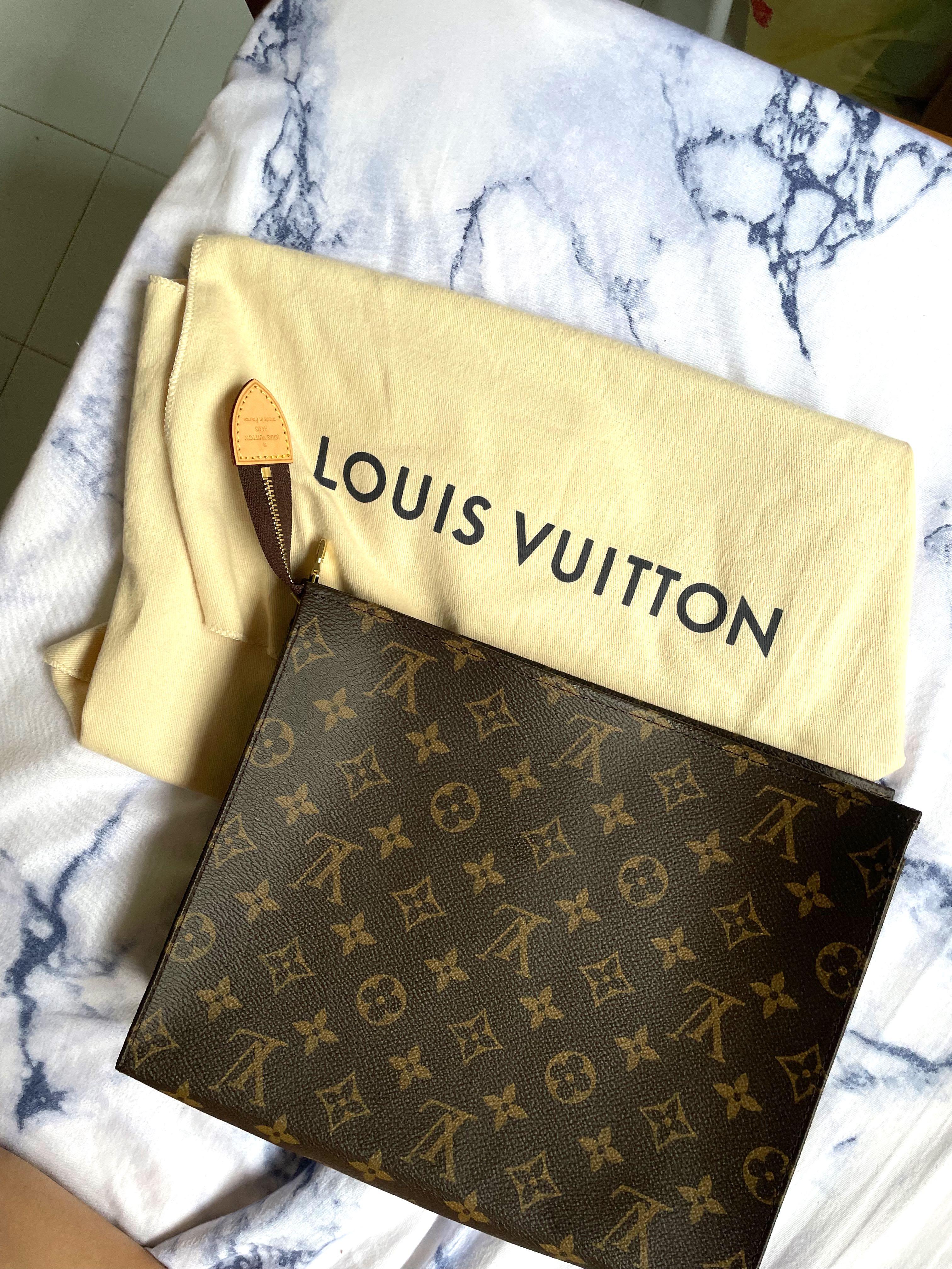 Poche toilette cloth vanity case Louis Vuitton Brown in Cloth - 32269686